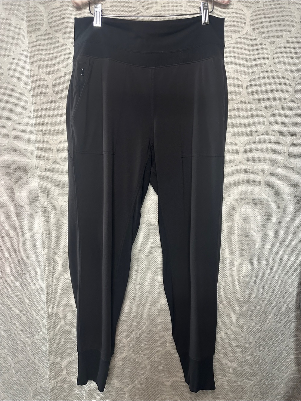 Athleta Venice High Rise Jogger Pants Black Stretch Zip Pocket Women's Medium